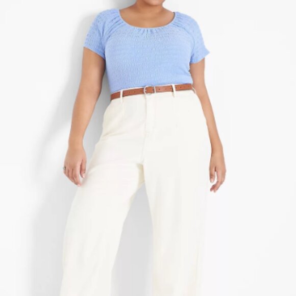 Lane Bryant Hydrangea Cap Sleeve Lavender Top 14 16 - Picture 2 of 3